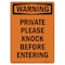 Signmission Safety Sign, OSHA WARNING, 5" Height, Private Please Knock Before Entering, Portrait OS-WS-D-35-V-13459 - alternate 1